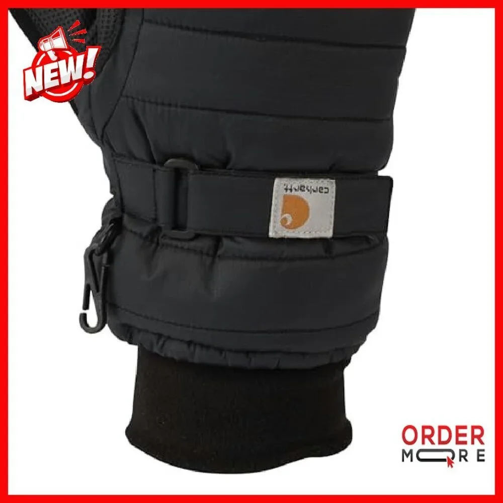 Quilted Insulated Mittens with FastDry Lining, Adjustable Snap Closure